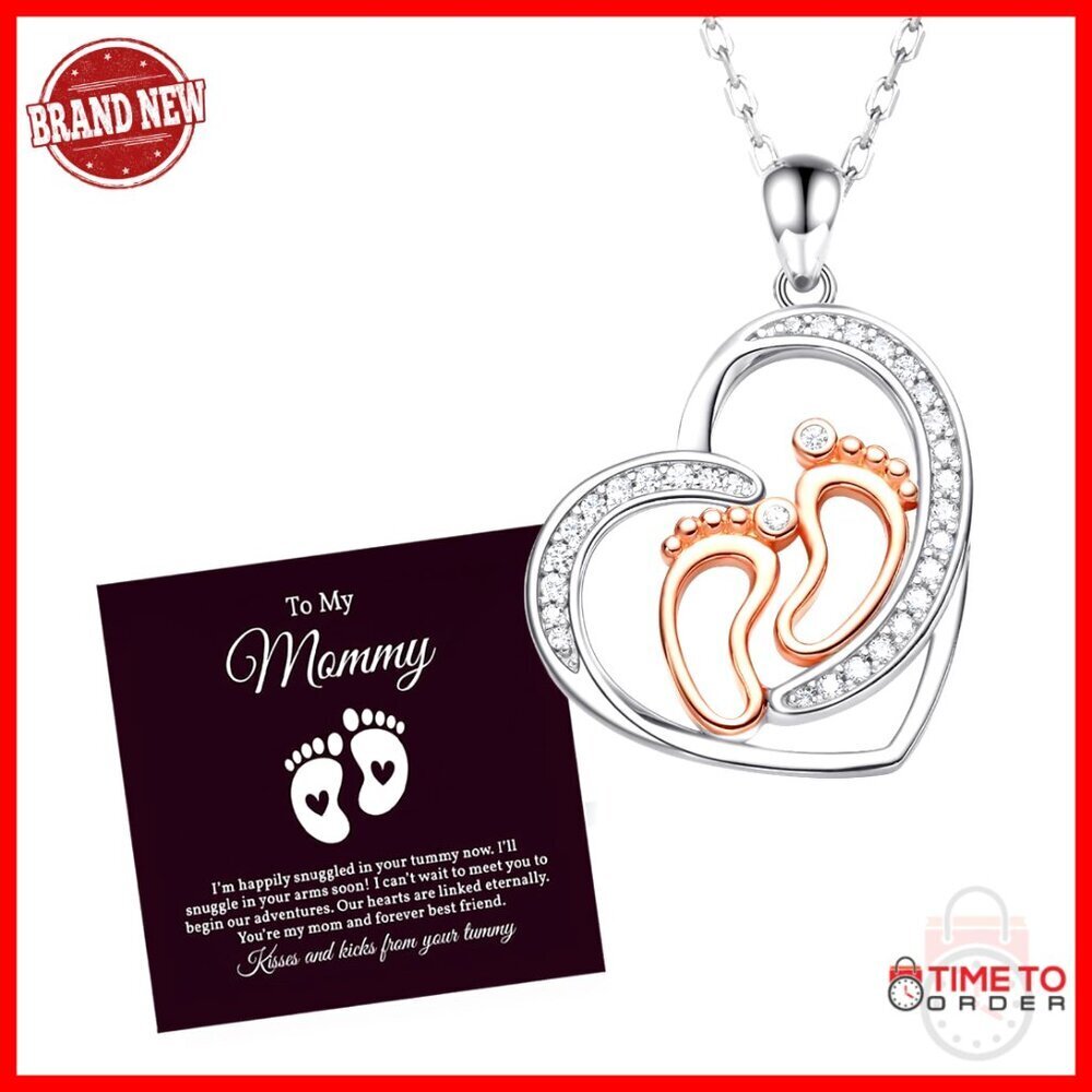 Sterling Silver Mom-to-Be Necklace Elegant Minimal Chic Pregnancy Gift Jewelry